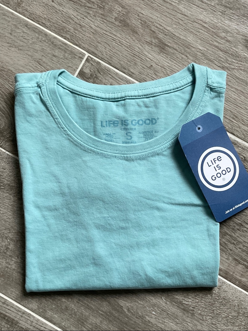 Life is Good W’s Solid Crusher Tee Beach Blue S NWT
